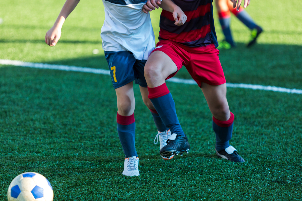 Football,Teams,-,Boys,In,Red,,Blue,,White,Sportswear,Play